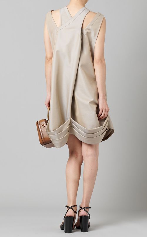 ギャザーノースリーブミニワンピース