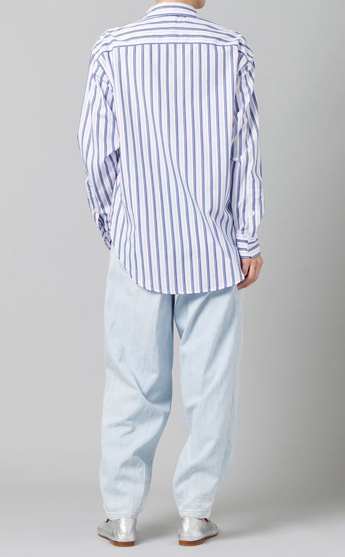 ロゴ入りストライプシャツ