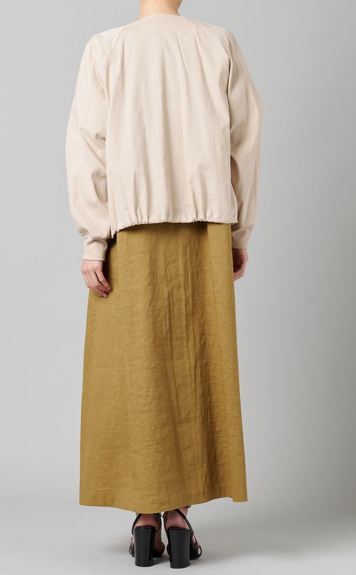 リネン混ラグランスリーブショートブルゾン