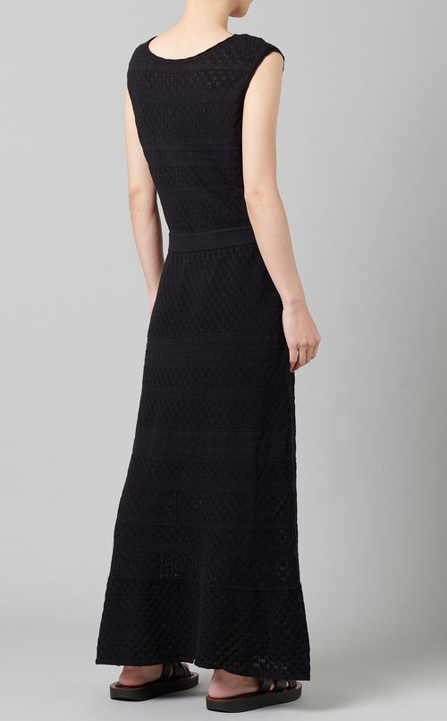 ニットレースロングドレス