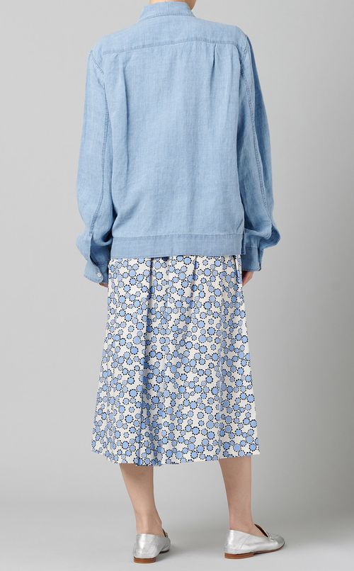 フラップポケットリネンシャツ