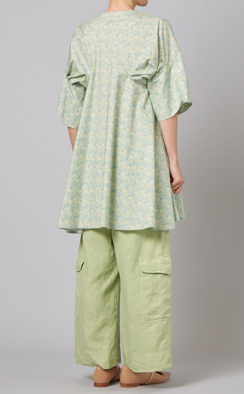 フラワープリントロングプルオーバー