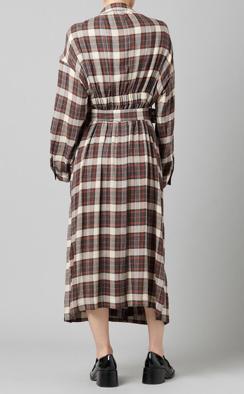 チェックライトガウンコート