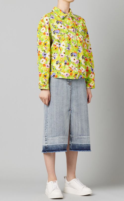 カットオフヘムラインデニムスカート