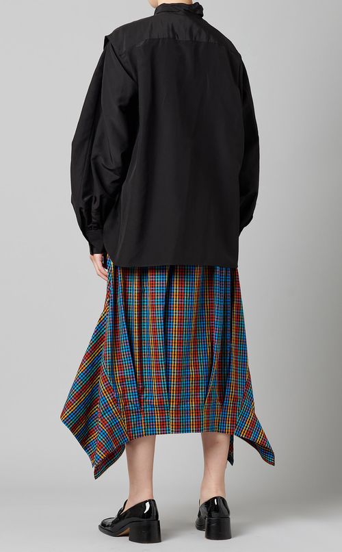 レイヤードボウタイブラウス