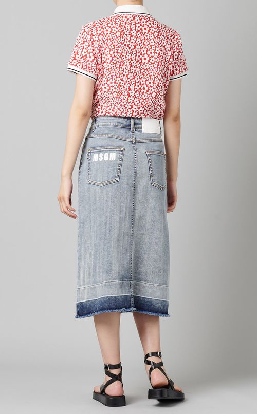 カットオフヘムラインデニムスカート