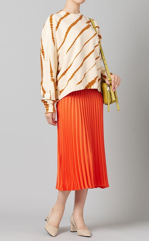 バイカラープリーツミディスカート