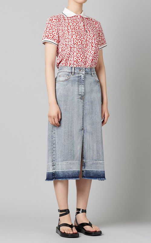 カットオフヘムラインデニムスカート