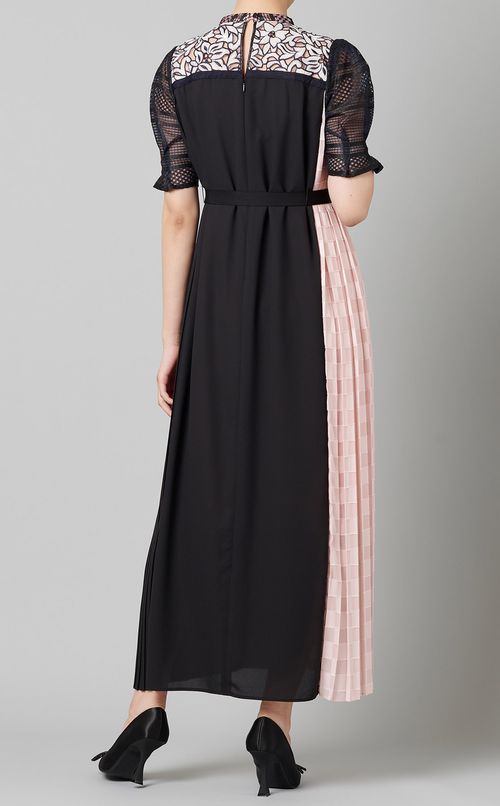 ブロックプリーツワンピース