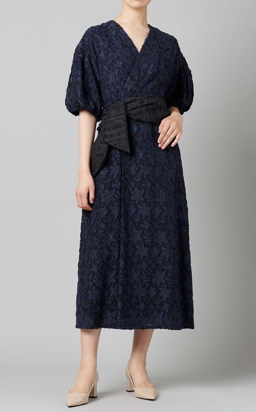 フラワーモチーフカシュクールワンピース