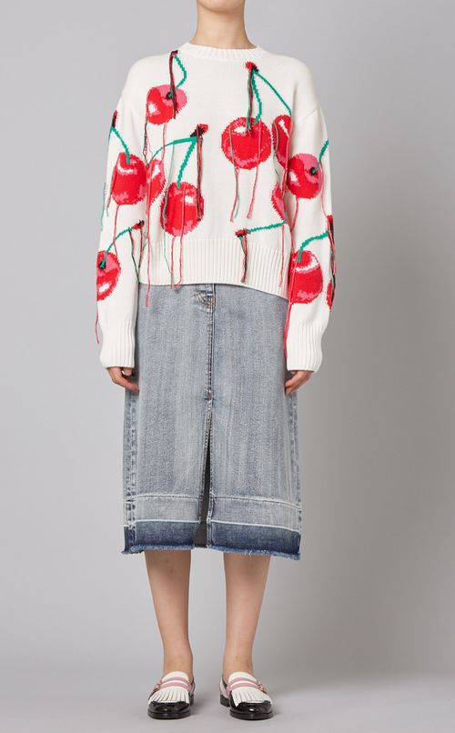 チェリーモチーフニットプルオーバー