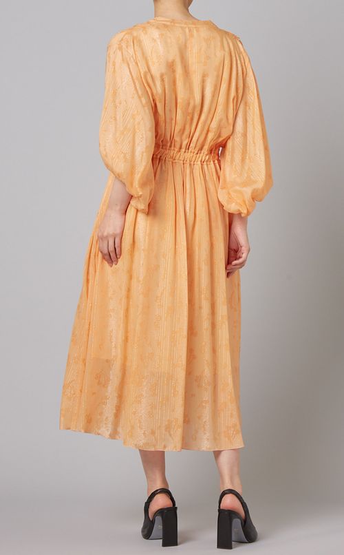 フラワーラメジャガードワンピース