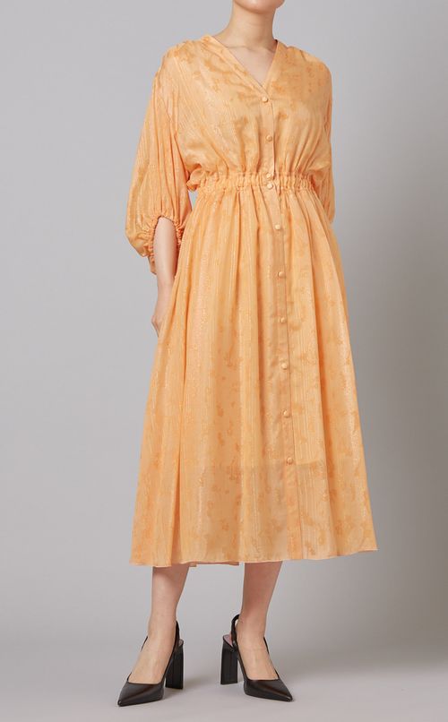 フラワーラメジャガードワンピース