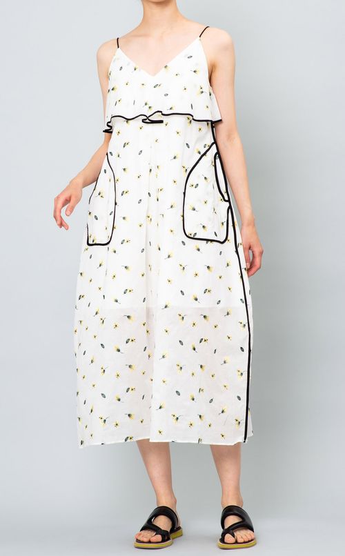 フラワー刺繍キャミソールワンピース