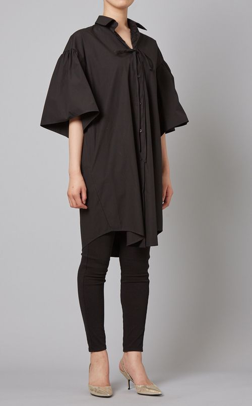 ボリュームスリーブシャツワンピース