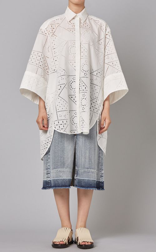 カットレースビックシルエットシャツ