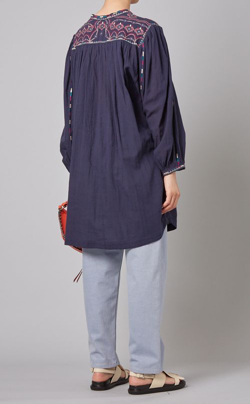 エンブロイダリーロングブラウス