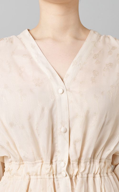 フラワーラメジャガードワンピース