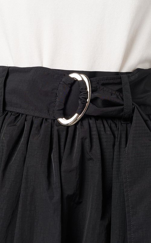 シャンブレーティアードベルト付スカート