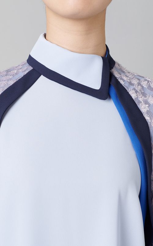 アシンメトリーカラーレイヤードシャツ