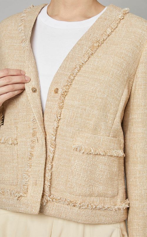 ツイードノーカラージャケット