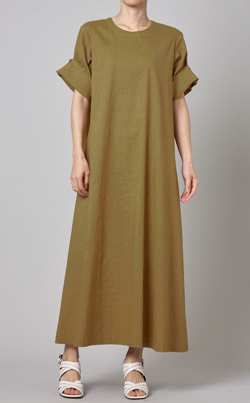 リネン混ボリュームシルエットドレス