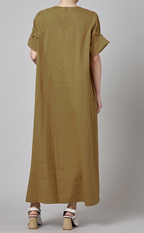リネン混ボリュームシルエットドレス