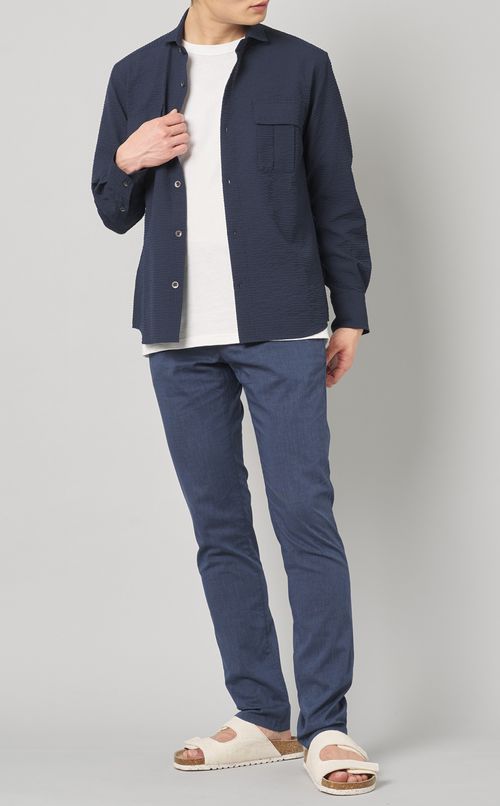 シアサッカーシャツジャケット