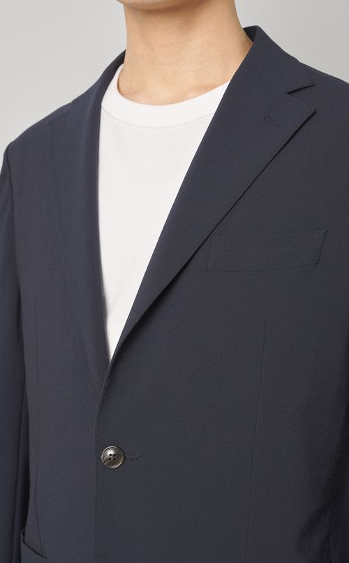 シアサッカーストレッチジャケット