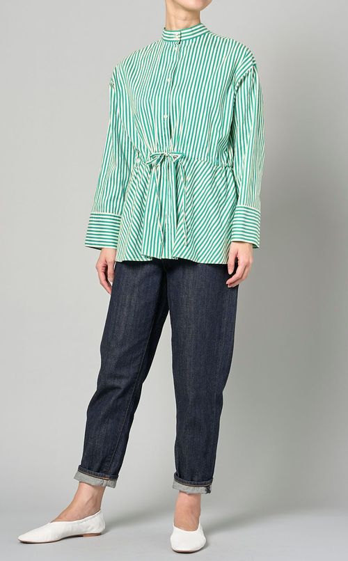 2wayコットンドローストリングシャツ