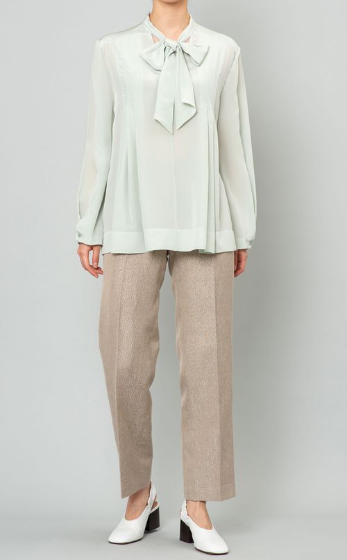 シルクボウタイフレアブラウス