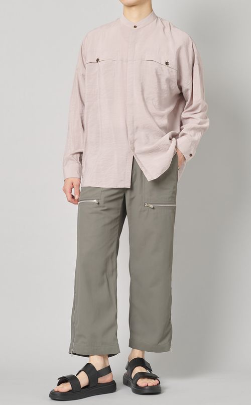 オーバーサイズバンドカラーシャツ