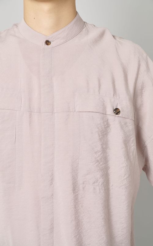 オーバーサイズバンドカラーシャツ