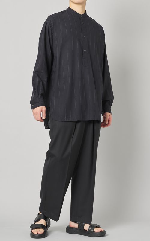 ストライプバンドカラーシャツ