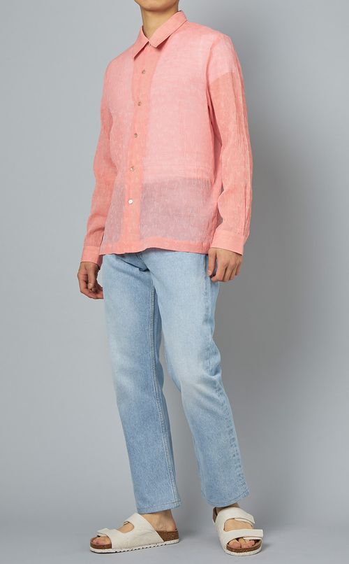 コットンシルクハートプリントシャツ