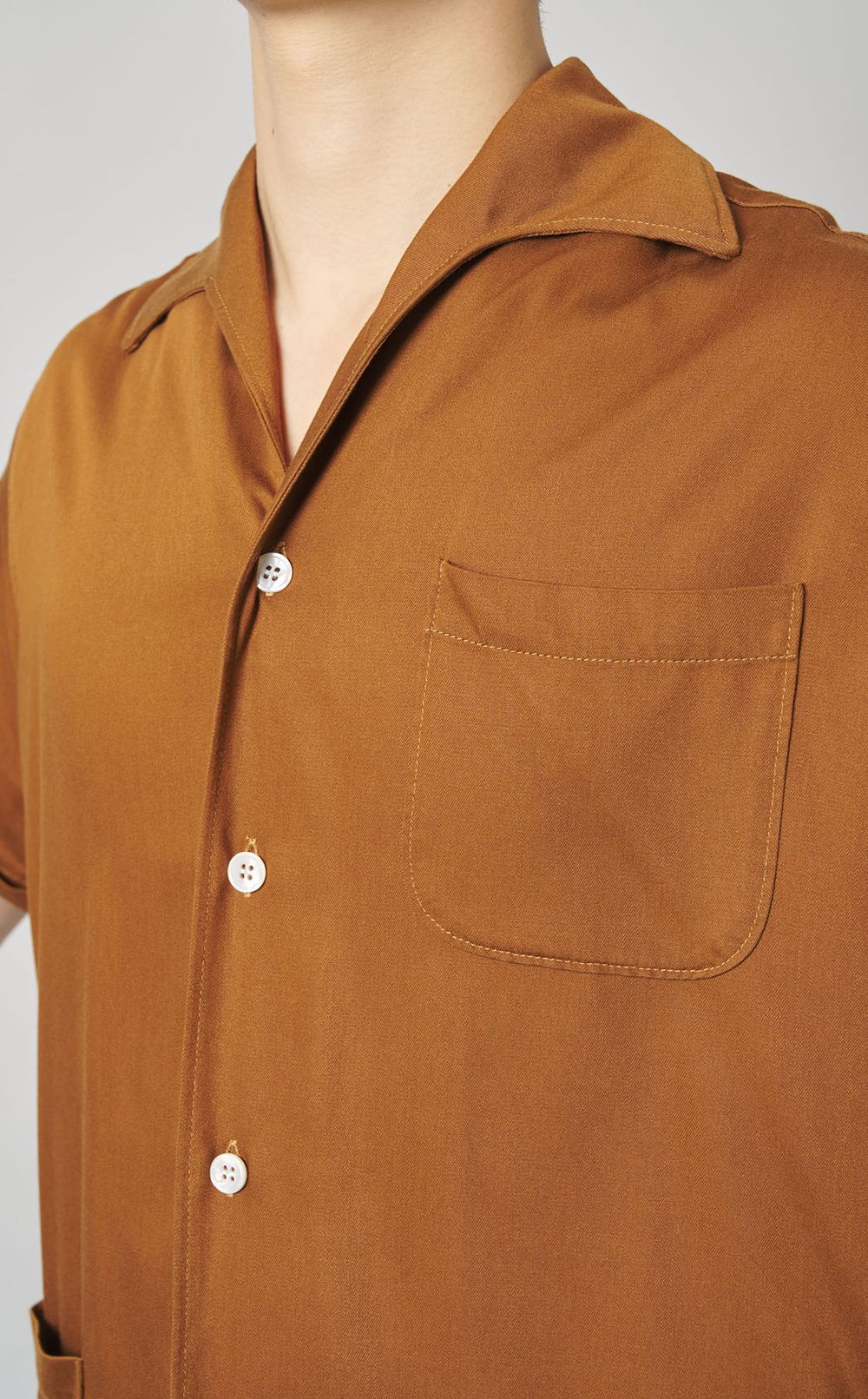 ★【MAISON MARGIELA】★バックステッチオープンカラーシャツ★ Maison Margiela|ステッチオープンカラーシャツ
