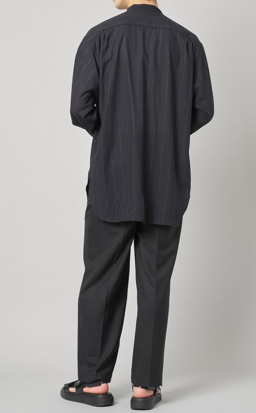 ストライプバンドカラーシャツ