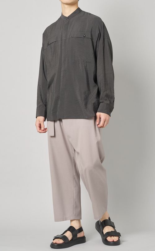 オーバーサイズバンドカラーシャツ