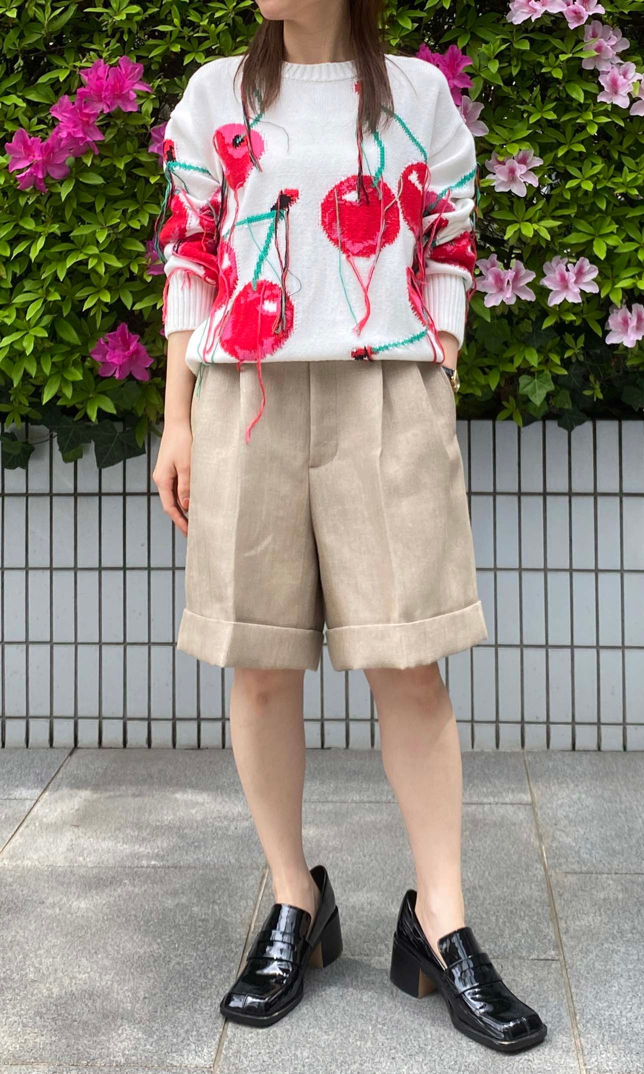 MSGM｜チェリーモチーフニットプルオーバー