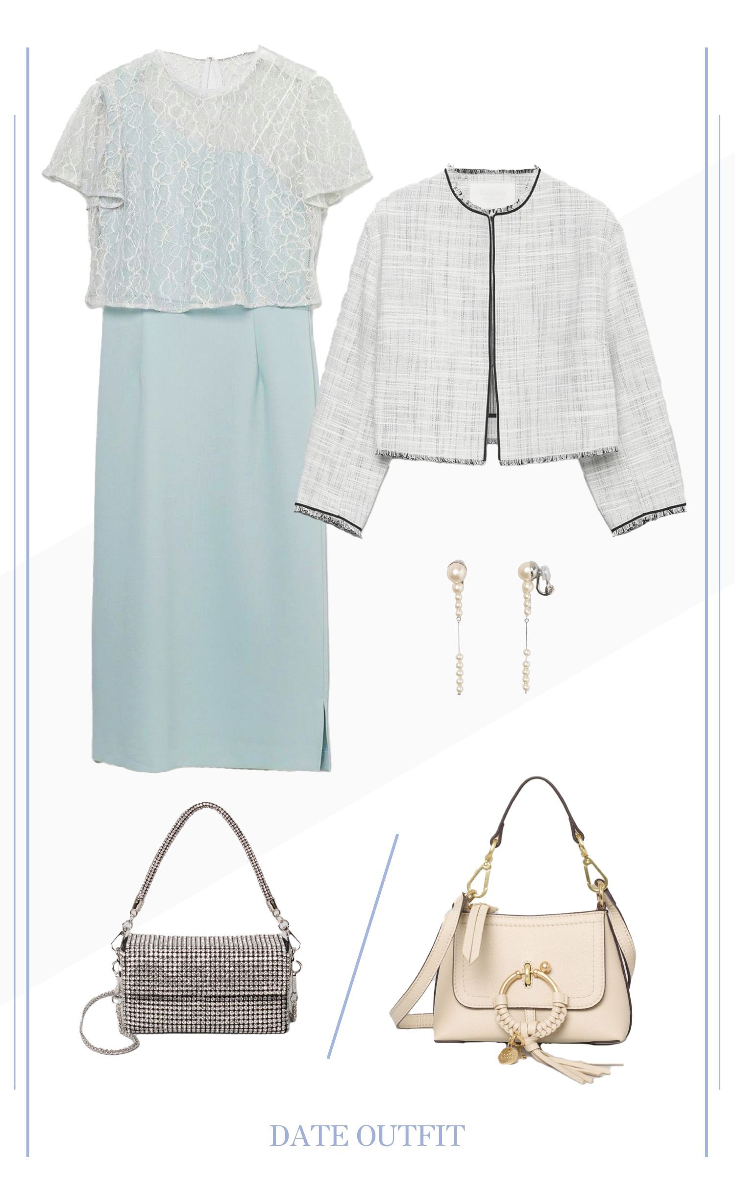 夏のフレンチレストランデートコーデ