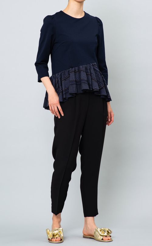 ジャガードフレアTブラウス