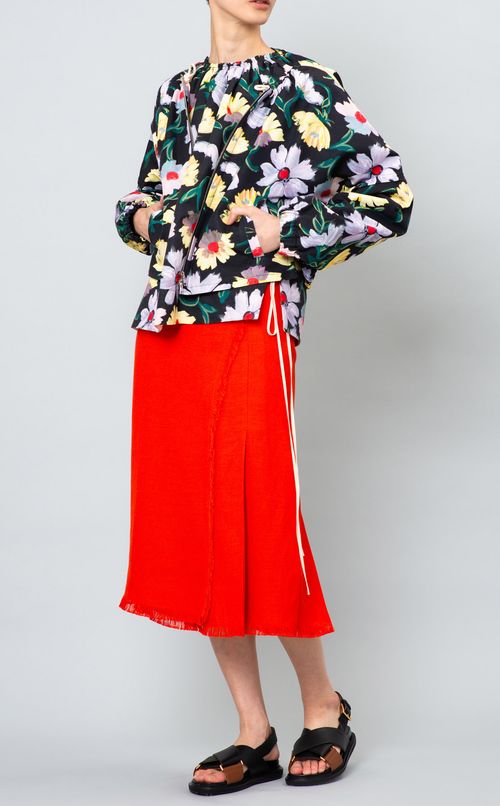 ネックギャザーノーカラージャケット