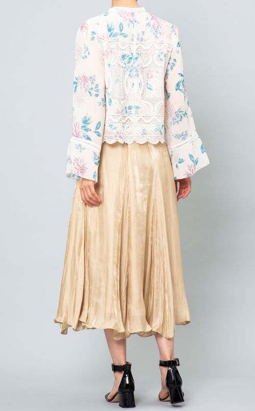 スタンドカラープリントプルオーバー