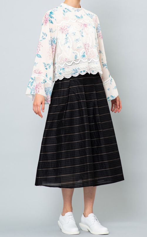 スタンドカラープリントプルオーバー