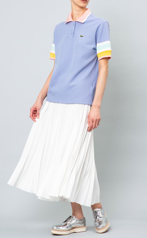 袖ボーダーポロシャツ