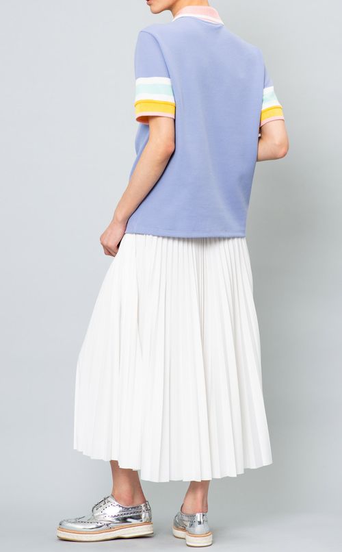 袖ボーダーポロシャツ