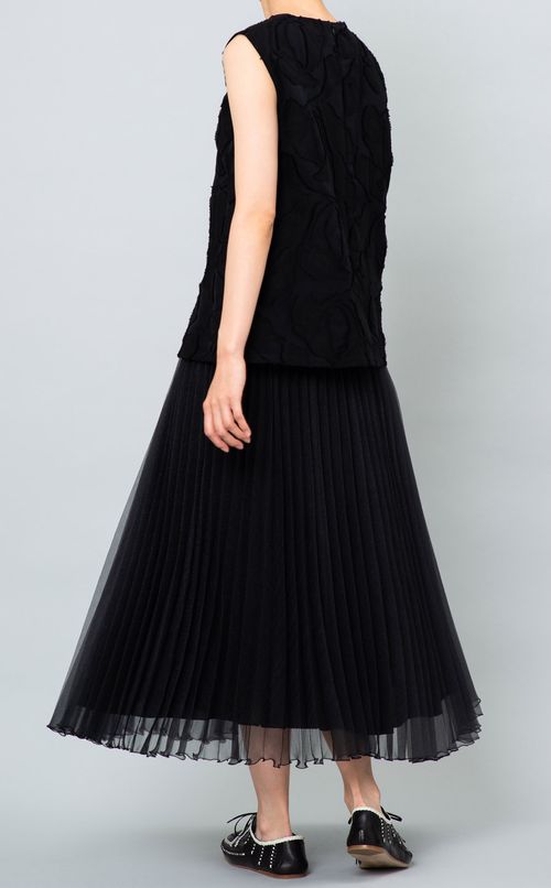 サークルプリーツミディスカート