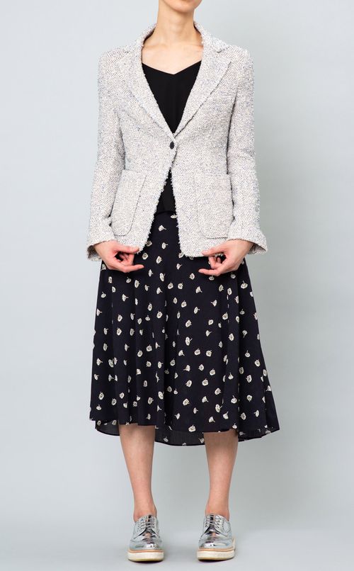 フラワープリントミディスカート