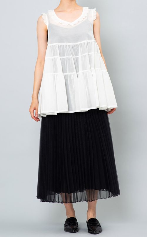 サークルプリーツミディスカート