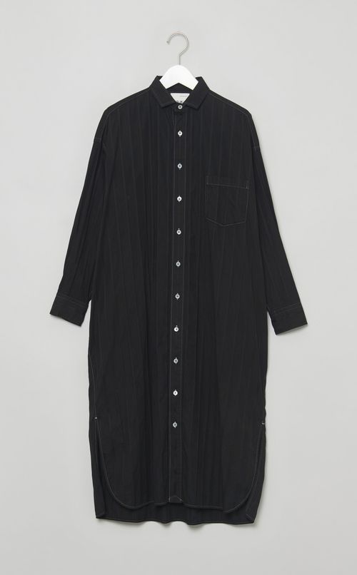 【reADdress】ストライプロングシャツワンピース